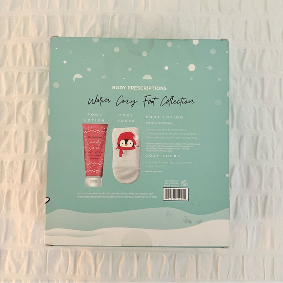 NIB Body Prescriptions Candy Cane Lotion Penguin Sock Box Set - Picture 2 of 4